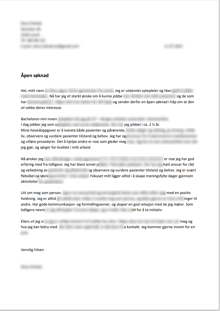 Eksempel P Jobbs knad Del 2 2024 CV Hjelpen